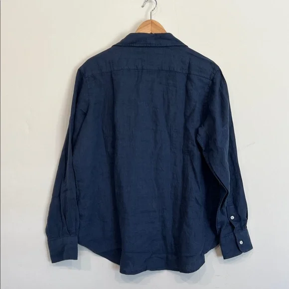 Frank & Eileen Linen Set Eileen Button Down and Pull On Pant in Blue - Medium - Picture 10 of 16